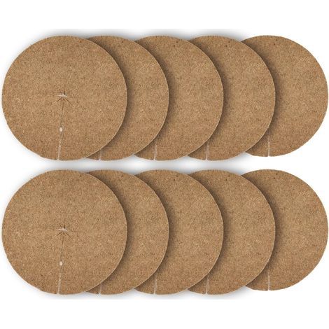 10 Mulchscheiben aus natürlichen Kokosfasern, Ø 30 cm – 900 g/m² – Unkrautbekämpfungsmatte, Wärmedämmung und natürlicher Pflanzenschutz