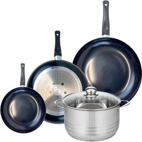 Ensemble de 3 Poêles de cuisson 20, 28 et 32 cm et 1 faitout 24 cm Elo Prima Brillant (1/5)