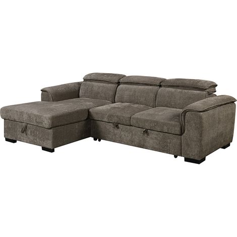 TIVOLI FABRIC PULL OUT 3 SEATER CORNER SOFA BED (1/5)