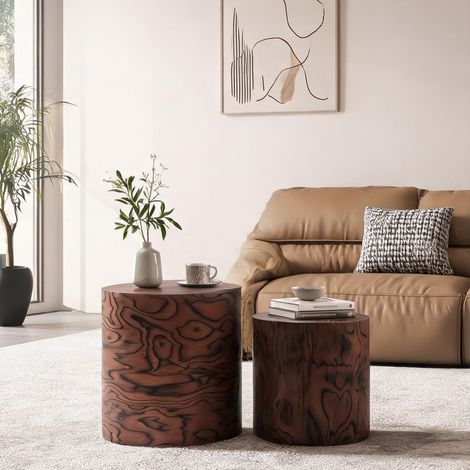 Table d'appoint en bois massif MDF 48 x 48 x 38 cm (1/5)