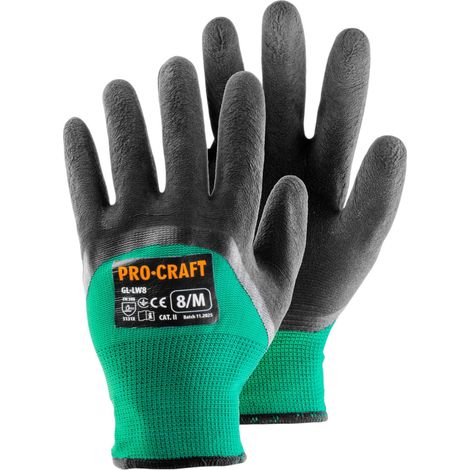 Procraft GL-LW9 Arbeits­handschuhe mit Latex­beschichtung 1 Paar Größe L (1/2)