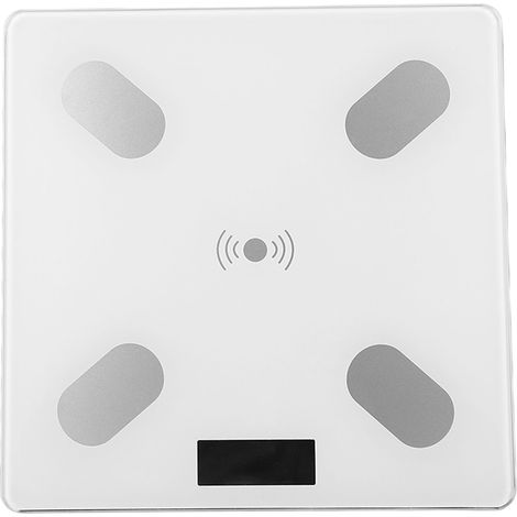 Balance numérique pour personnes mesurant la masse grasse, en verre trempé, rechargeable par USB, blanche