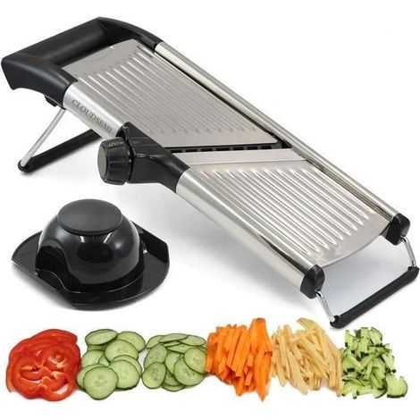 Mandoline de Cuisine Multifonctions Professionnel - Mandoline Légumes Pliable Réglable en Acier Inoxydable de Haute Qualité et ABS (1/4)