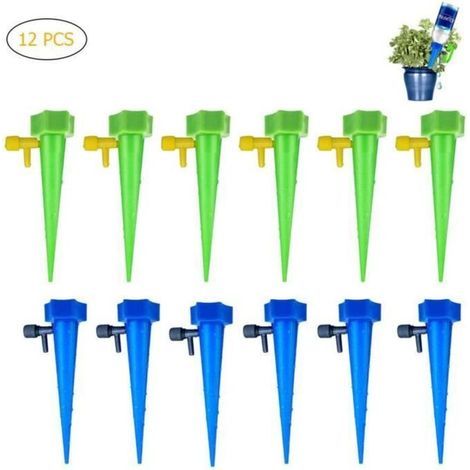 pair 12 pcs Installations d\\'eau automatiques d\\'arrosage au goutte-à-goutte avec commutateur de vanne de régulation à libération lente