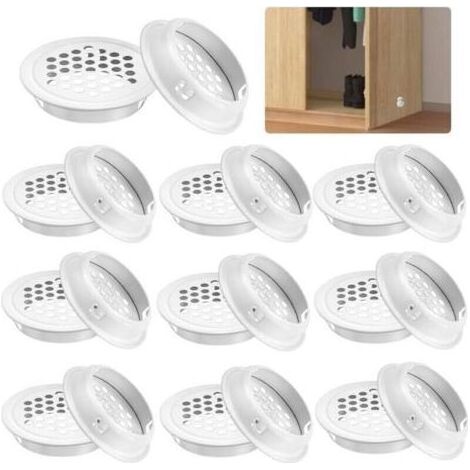 Set mit 20 runden 35-mm-Lüftungsgittern aus Edelstahl, geeignet für Möbel, Küchen, Schränke und Kleiderschränke (1/4)