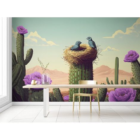 Papier Peint Paysage - Désert en Fleurs - 150 x 250 cm (1/2)