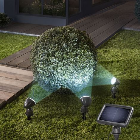 esotec Solarstrahler 3er Set Trio Professional Lichtfarbe 6500K outdoor 102542
