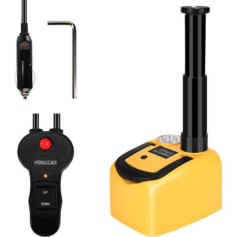 Kit de cric hydraulique électrique de voiture 5 tonnes 12 V, levage de véhicule automobile ultra portable avec portée de 15,5 à 45 cm pour réparation de SUV/berline/camion, cric de sol pour (1/5)