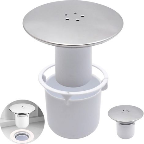 Bonde Douche, Universelle Siphon Douche Remplacement de Couvercle, Couvercle de bonde de Douche, Bonde de Douche 115mm, Couvercle de Douche en Plastique chromé avec Panier (1/4)