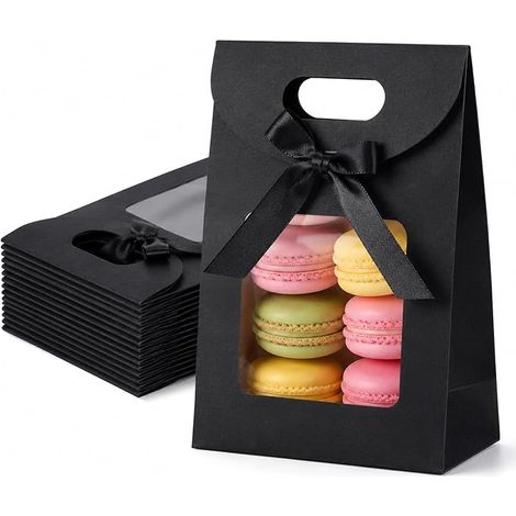 15 Pieces 12 x 16 x 6 cm Gift Bags with Window 15 Stickers (1/5)