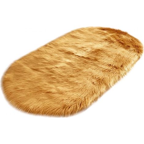 1 Tapis ovale,faux mouton,long poil,polyester,salon,chambre (1/5)