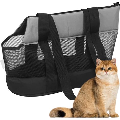 1 - Sac de transport pour chien - Sac à bandoulière - Respirant et confortable avec coussin amovible - Pour chats et petits chiens - Noir - 40x30x25cm (1/5)