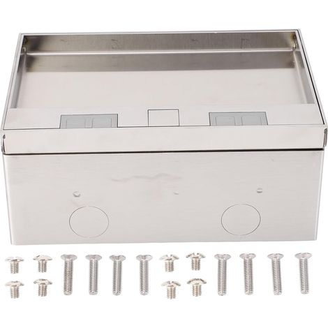 Boîte de Prise de Sol, Prise Encastrée au Sol 4000W, Boîte électrique Intérieure pour, Unité Encastrée en Acier Inoxydable, 3 Prises, pour Bureaux, Hôtels, écoles (AC (1/5)