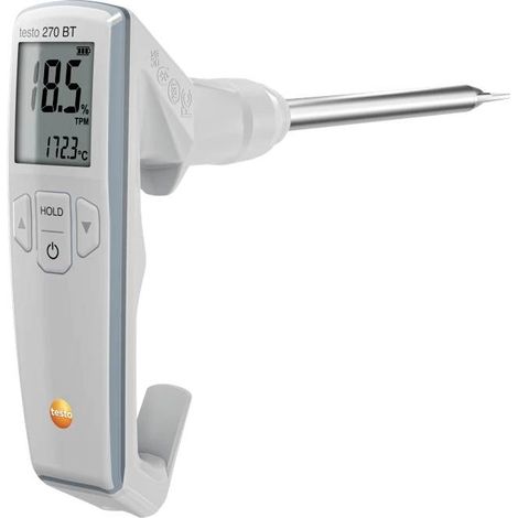 Thermomètre pour huile de friture testo 270 BT – Mesure de +40 à +200 °C – Documentation via testo Smart APP – Calibrage sur site