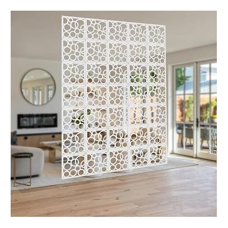 Lot de 12 séparateurs de pièce - 29 x 29 cm - Design contemporain pour salon, bureau, hôtel - Décoration murale décorative brise-vue (motif A) (1/5)