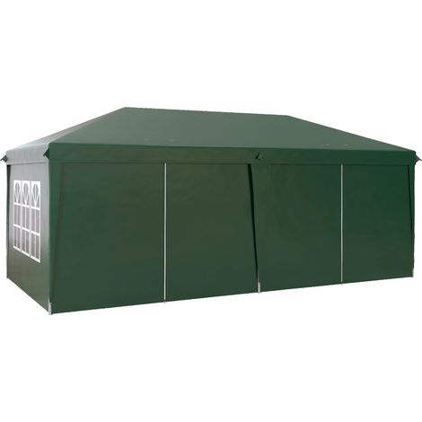 3x6m Pop-Up Gazebo, with Curtain Walls Windows, Green (1/5)