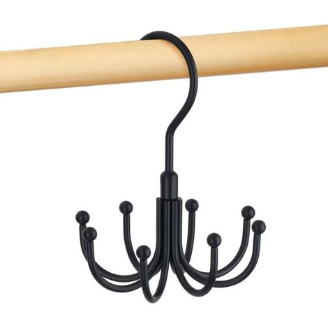 Porte Ceinture pour Placard, Rotatif en Métal, Gain De Place, Rangement Ceinture, Porte Cravate, Capacité Maximale De 24 Ceintures, Noir, 1 Unité (1/5)