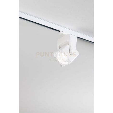 Faretto In Alluminio A Led Per Sistema In Binario Colore Bianco