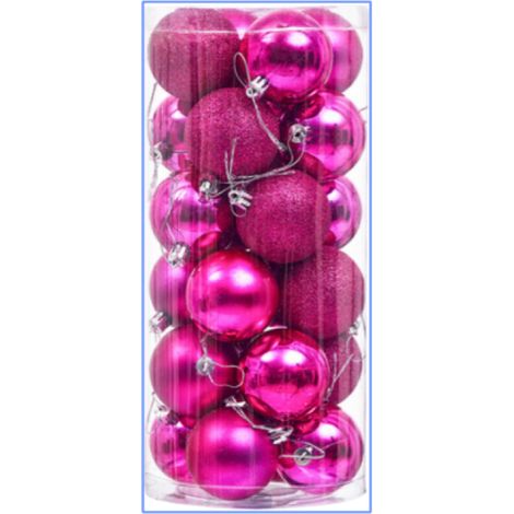Boule De Noel - 24 Pièces - Diamètre 80 Mm - En Plastique Incassable - Blanc Argent Or - Pour Arbre De Noël Intérieur Et Décoration Événementielle (1/5)