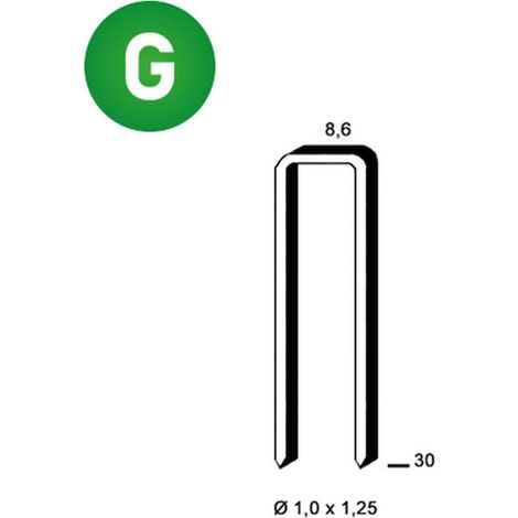 10 000 Agrafes H-30 - Galvanisées - 8.6x30x1x1.25 mm - D-Work