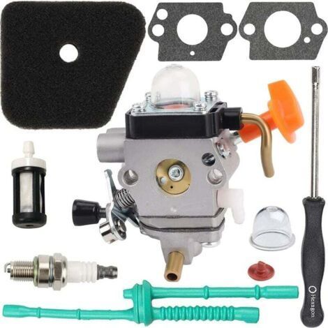 Lot de 2 kits carburateur complet compatible avec débroussailleuses Stihl FS87, FS90, FS100, FS110, FS130, HL90, HL95, HL100, HT100, HT101, KM90, KM100, KM110 et SP90, remplace C1Q-S174, 4180 120 0604 (1/4)