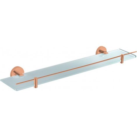 Etagère de douche murale COLORADO avec rail en laiton rose gold brossé 60 cm (1/2)