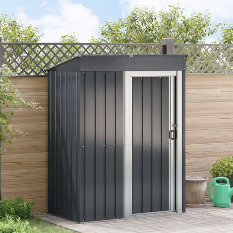 vidaXL Casette da giardino Antracite 137 x 81 x 180 cm Metallo