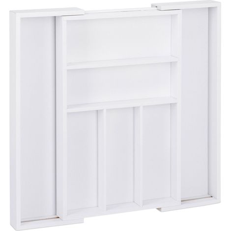 Portaposate estensibile organizer in bambù bianco 130002373