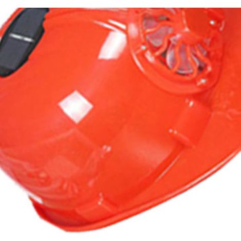 Chapeau de chantier d'été respirant à énergie solaire avec ventilateur, rouge. (1/5)