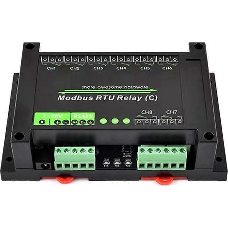 Module relais 8 canaux sur rail DIN, relais à rétention magnétique RS485, protocole Modbus RTU, circuit de protection à isolation multiple (1/5)