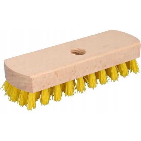 Escoba de madera con mango para lavar y fregar, 20 cm.