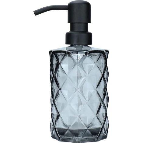 Distributeur de savon en verre transparent 340 ml avec pompe en acier inoxydable pour salle de bain (1/5)