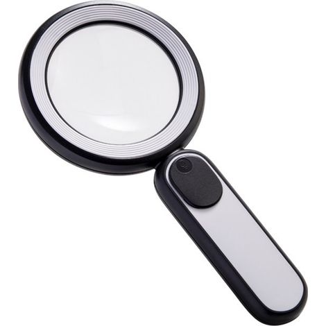 Lupa iluminada，lupa de mano iluminada，equipada con luz LED cálida y fría，3 niveles de iluminación，recojan monedas y joyas，color negro (1/5)