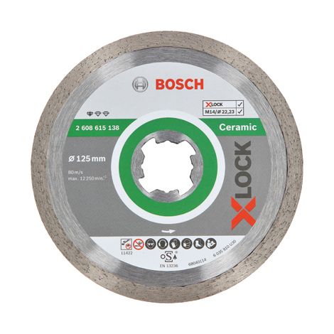 Bosch Diamanttrennscheibe X-LOCK Standard for Ceramic, 125 x 22,23 x 1,6 x 7 mm