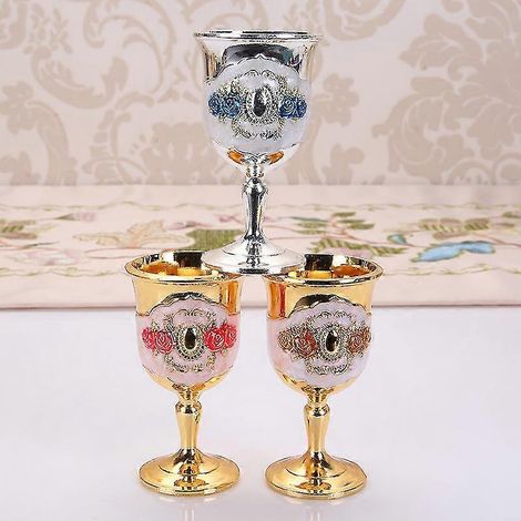 Petit verre à vin, verre à vin blanc haut de gamme de style européen, verre à vin créatif en métal pour la maison, bibelots rétro créatifs (1/5)