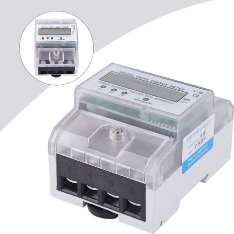Crediri Dreiphasen-LCD-Messgerät geeicht für DIN-Schiene mit 3x230/400V 80A Stromzähler