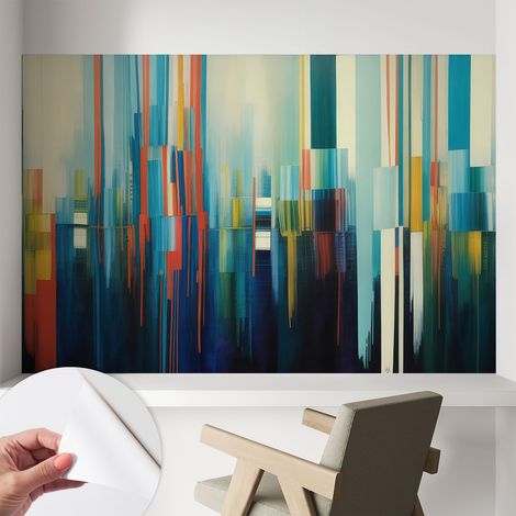 Papier peint autocollant avec imprimé pour cuisine facile à appliquer pour mur a motif Rayures abstraites 104x70 cm (1/5)