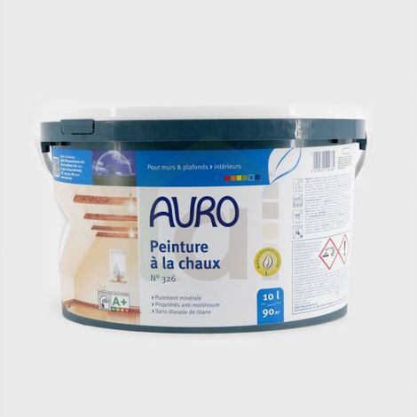 Peinture à la chaux blanche 10L – Écologique pour murs intérieurs – Haute perméabilité à la vapeur – Anti-moisissures – Auro