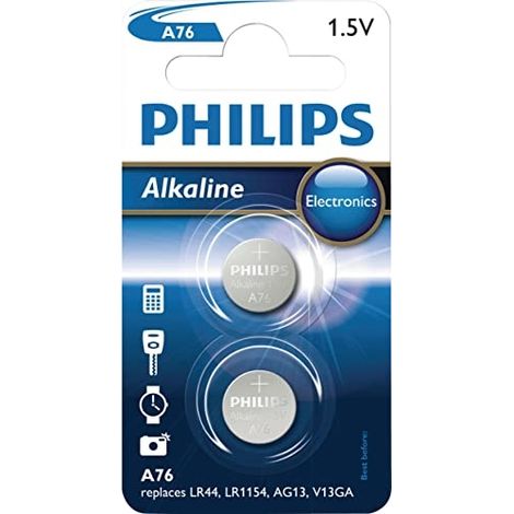 Pile Philips A76 1,5V 145 mAH alcaline argenté