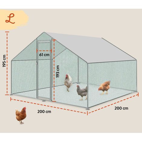 Bb-Loisir – Enclos poulailler 4m2 en métal avec toit imperméable – Structure robuste – Protection contre prédateurs – Pour poules et petits animaux (1/5)