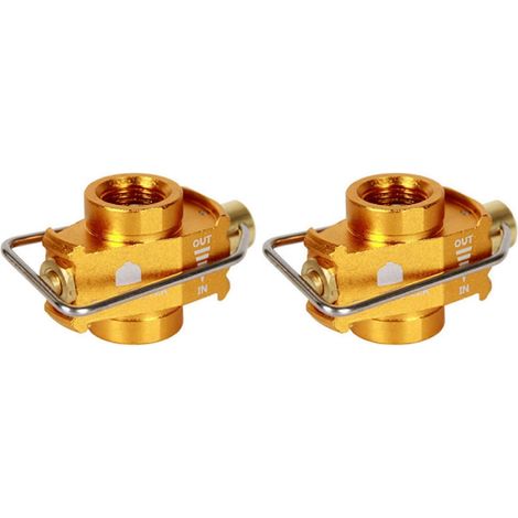 2x Camping Gas Saver Plus Gaskonverter Schalthebel Nachfüll-Flachtank-Umrüstadapter Camping-Gasadapterventil, Goldfarben (1/5)