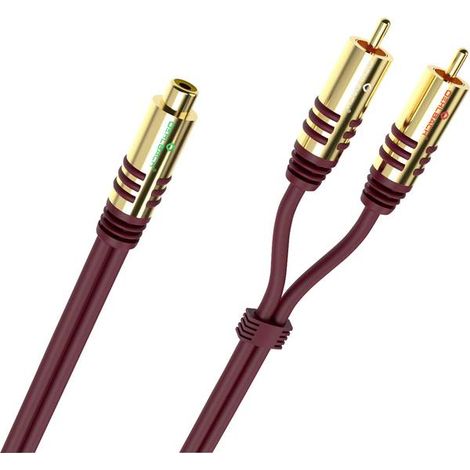Oehlbach D1C20560 NF Y-Sub Adapter RCA Audio Adattatore [2x Spina RCA - 1x Presa RCA] Bordò