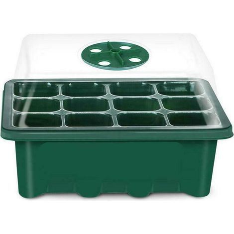 Plateau de démarrage de semis, 12 trous, maison, jardin, balcon, pépinière, plaque de support de culture de plantes (1/5)