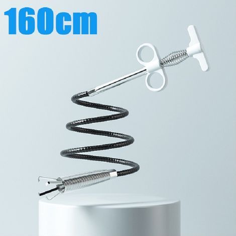 160cm White Snake Shape Sewer Pipe Dredge Four-claw Spring Dredge Tool Kitchen Bathroom Sink Drainage