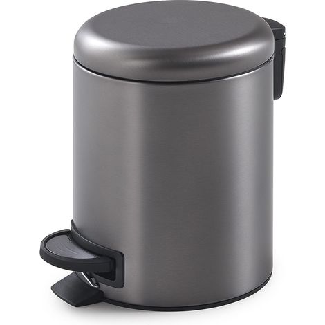 Portarifiuti 5 Litri In Acciaio Inox Gun Metal Con Chiusura Soft Close  Papaya