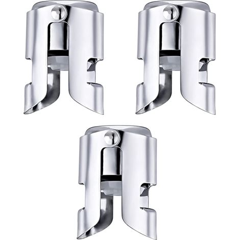 Champagne Stopper - Stainless Steel Sparkling Wine Preserver - Fits Standard Champagne Bottles - 1 Piece