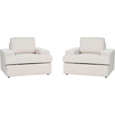 Sessel 2er Set ALLA Stoff Hellbeige