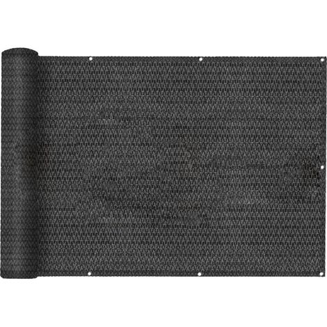 Brise-vue occultant - JUANIO - L1000 x H150 cm - Noir - HDPE résistant UV - Œillets métalliques (1/5)