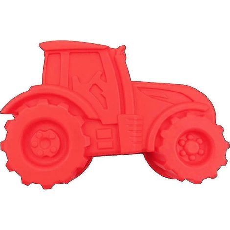 Moule à gâteau tracteur rouge en silicone polymère, boîte incluse. (1/5)