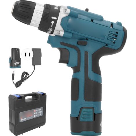 Cordless Drill 3‑12S 12V Impact Driver 25+1 Power Drill Electric Screwdriver 100‑240V AC for Repair US Plug